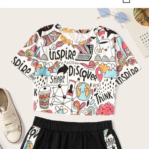 SHEIN Tops - Shein 3X Graphic Crop Top